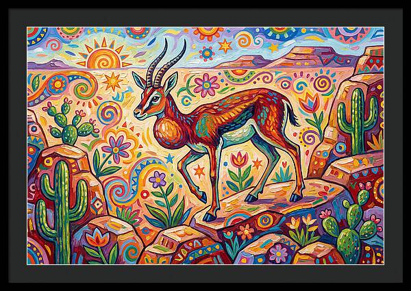 Goitered Gazelle In Vibrant Landscape