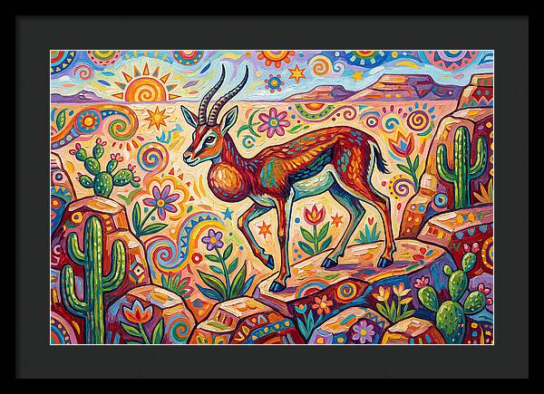 Goitered Gazelle In Vibrant Landscape