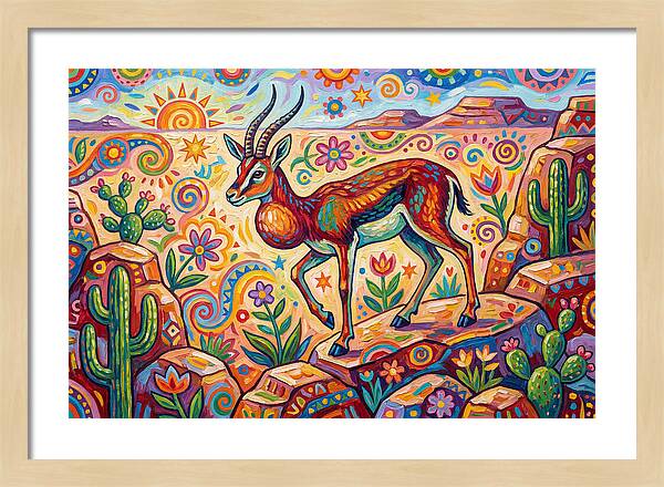 Goitered Gazelle In Vibrant Landscape