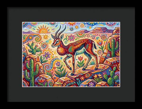 Goitered Gazelle In Vibrant Landscape