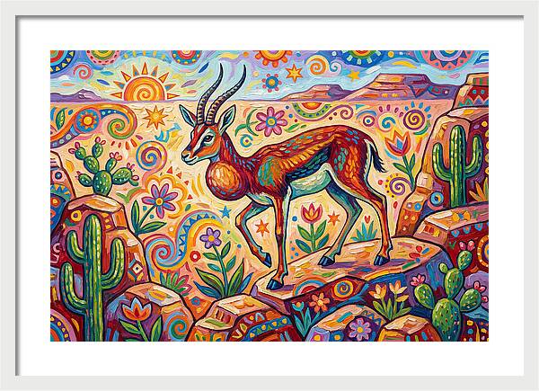 Goitered Gazelle In Vibrant Landscape