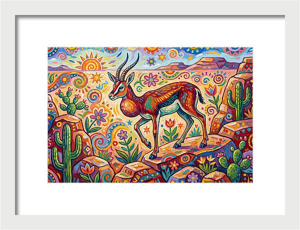 Goitered Gazelle In Vibrant Landscape