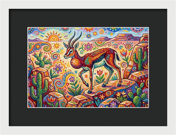 Goitered Gazelle In Vibrant Landscape