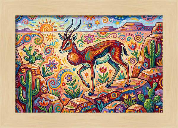 Goitered Gazelle In Vibrant Landscape