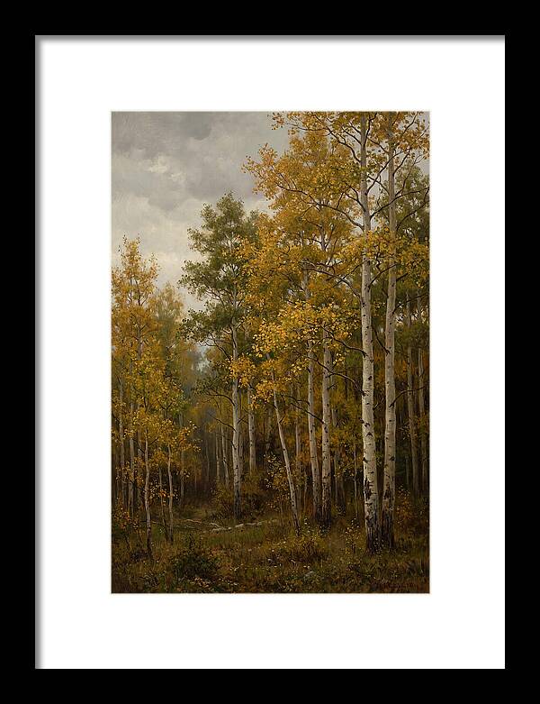 Golden Aspens Under Autumn Skies