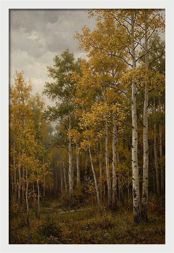 Golden Aspens Under Autumn Skies