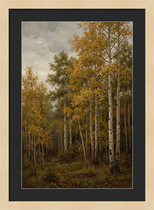Golden Aspens Under Autumn Skies