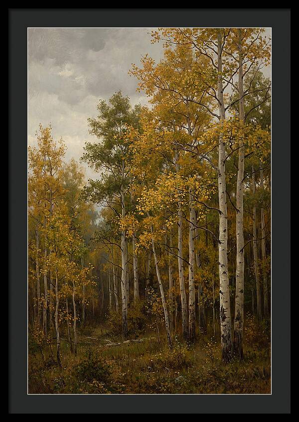 Golden Aspens Under Autumn Skies