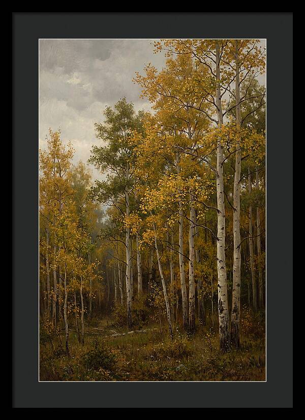 Golden Aspens Under Autumn Skies
