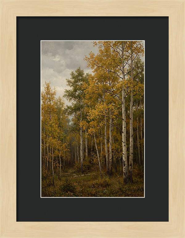 Golden Aspens Under Autumn Skies