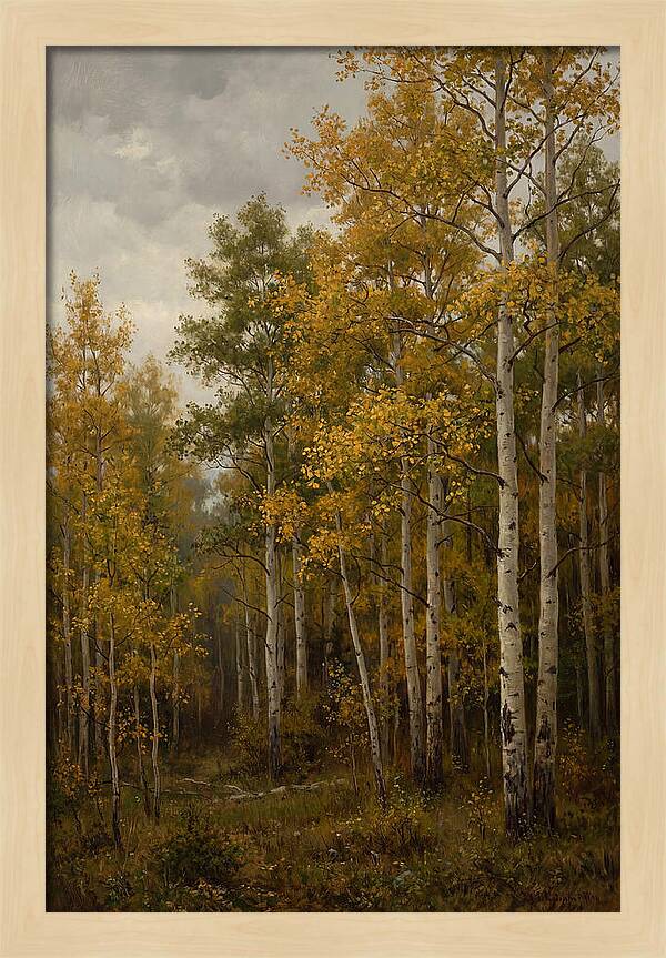 Golden Aspens Under Autumn Skies