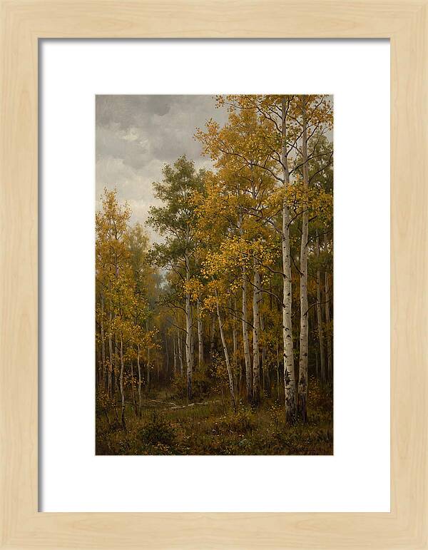 Golden Aspens Under Autumn Skies