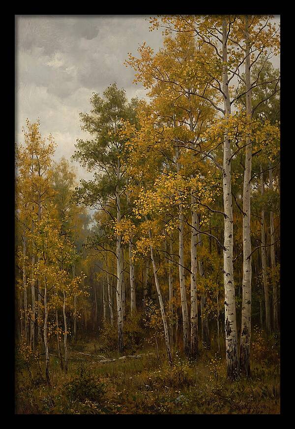 Golden Aspens Under Autumn Skies