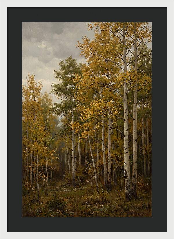 Golden Aspens Under Autumn Skies