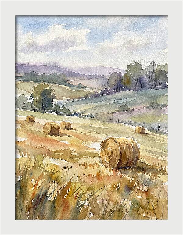 Golden Bales Under Open Skies