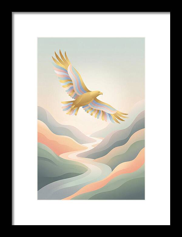 Golden Eagle Soaring Above Mountains