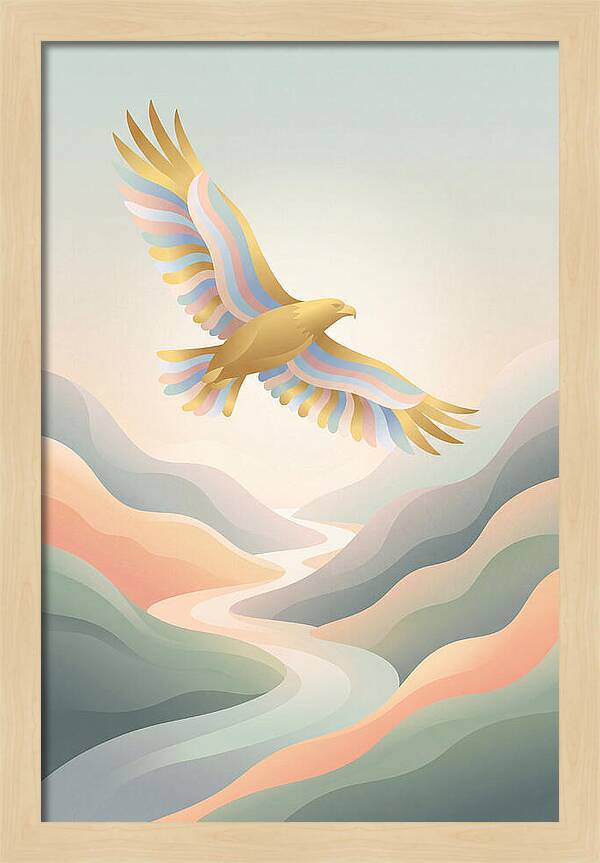 Golden Eagle Soaring Above Mountains