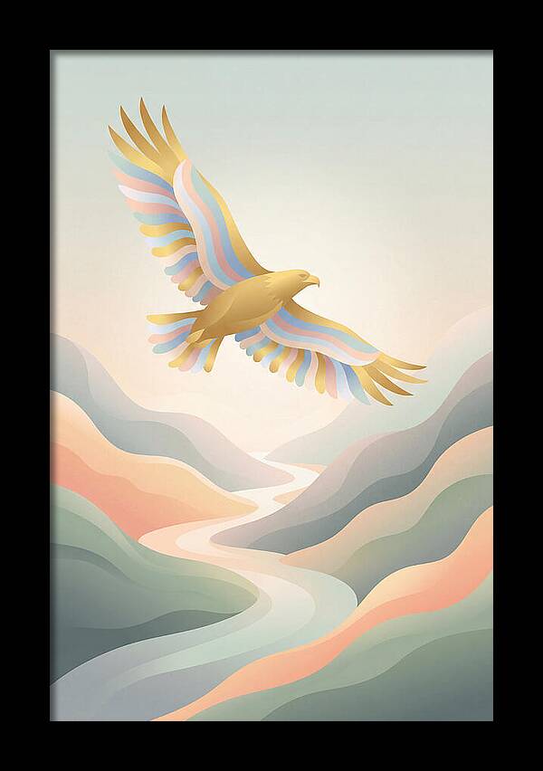 Golden Eagle Soaring Above Mountains