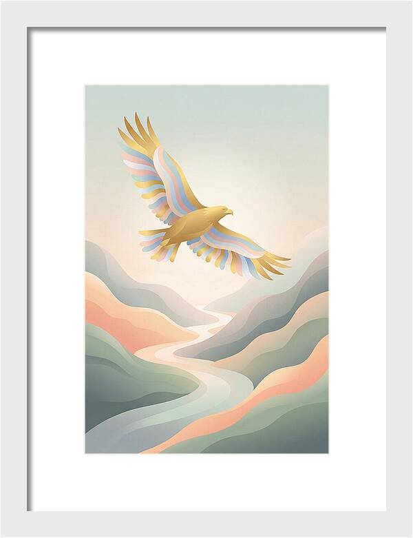 Golden Eagle Soaring Above Mountains