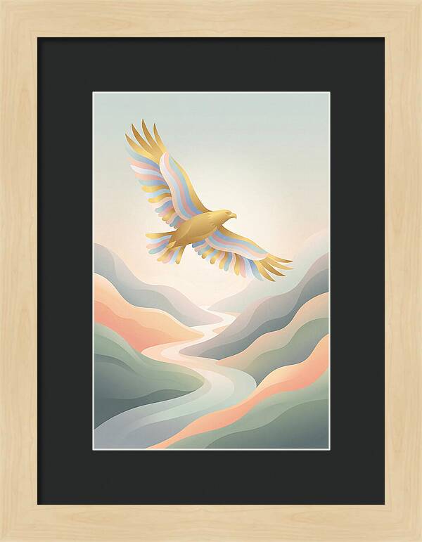 Golden Eagle Soaring Above Mountains