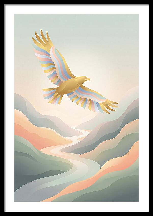 Golden Eagle Soaring Above Mountains
