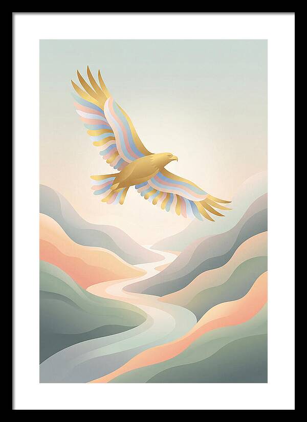 Golden Eagle Soaring Above Mountains