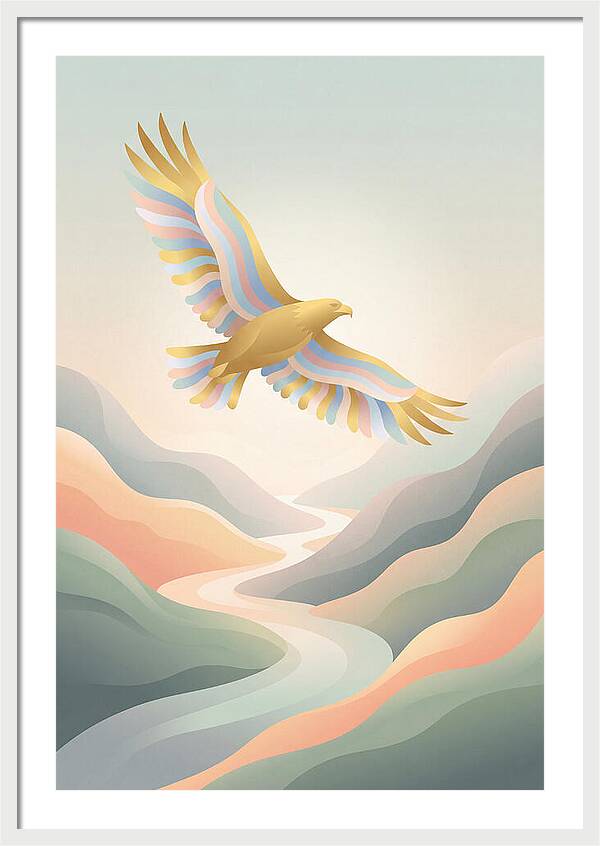Golden Eagle Soaring Above Mountains