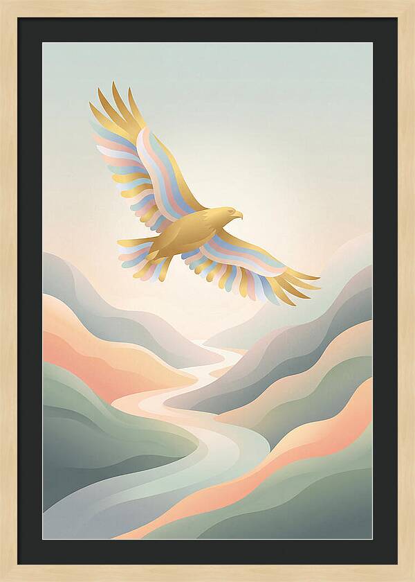 Golden Eagle Soaring Above Mountains