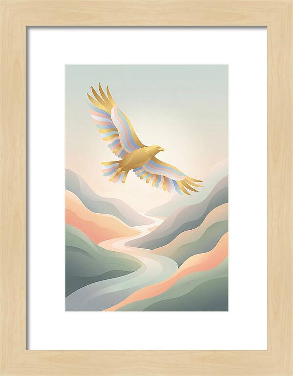 Golden Eagle Soaring Above Mountains