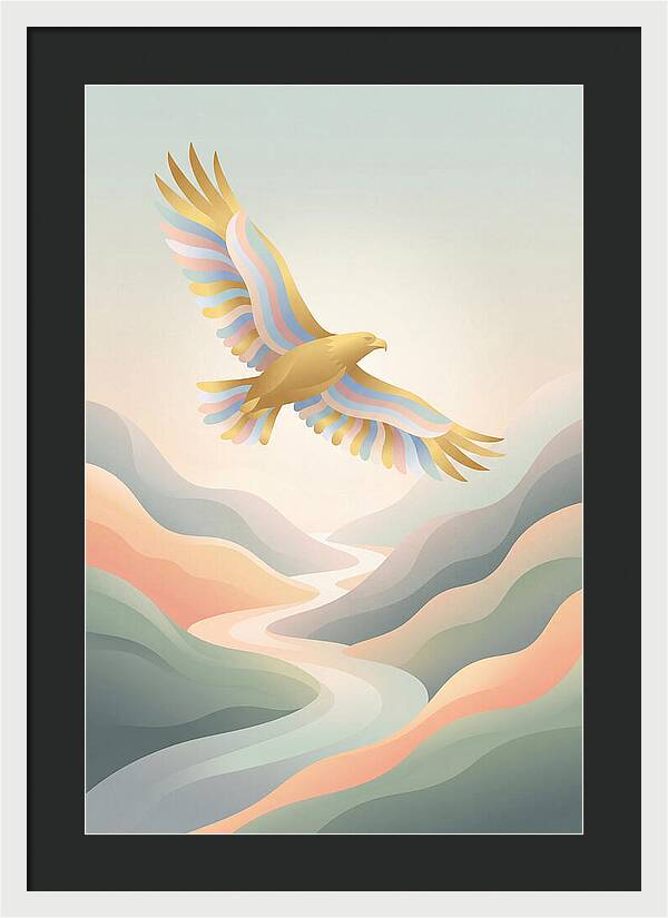 Golden Eagle Soaring Above Mountains