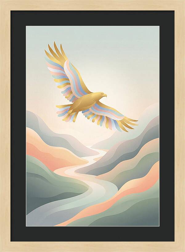 Golden Eagle Soaring Above Mountains