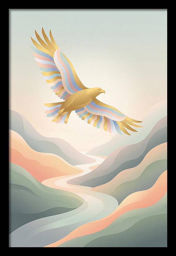 Golden Eagle Soaring Above Mountains
