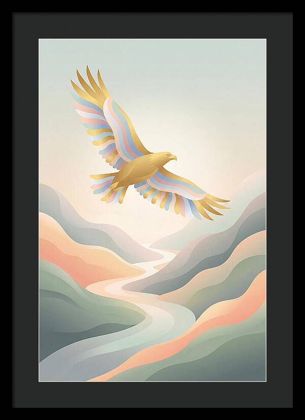 Golden Eagle Soaring Above Mountains