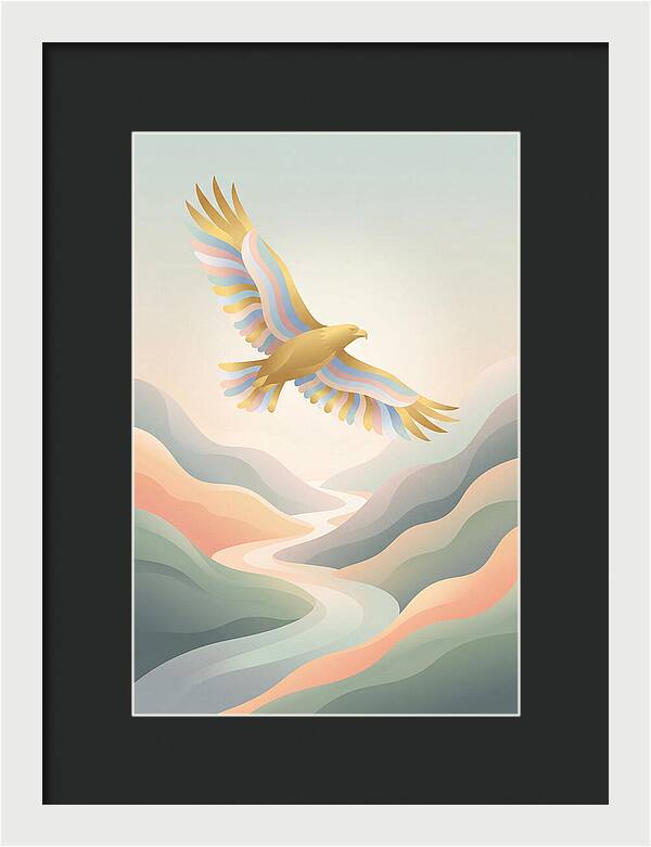 Golden Eagle Soaring Above Mountains