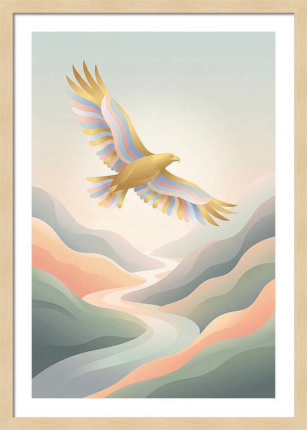 Golden Eagle Soaring Above Mountains