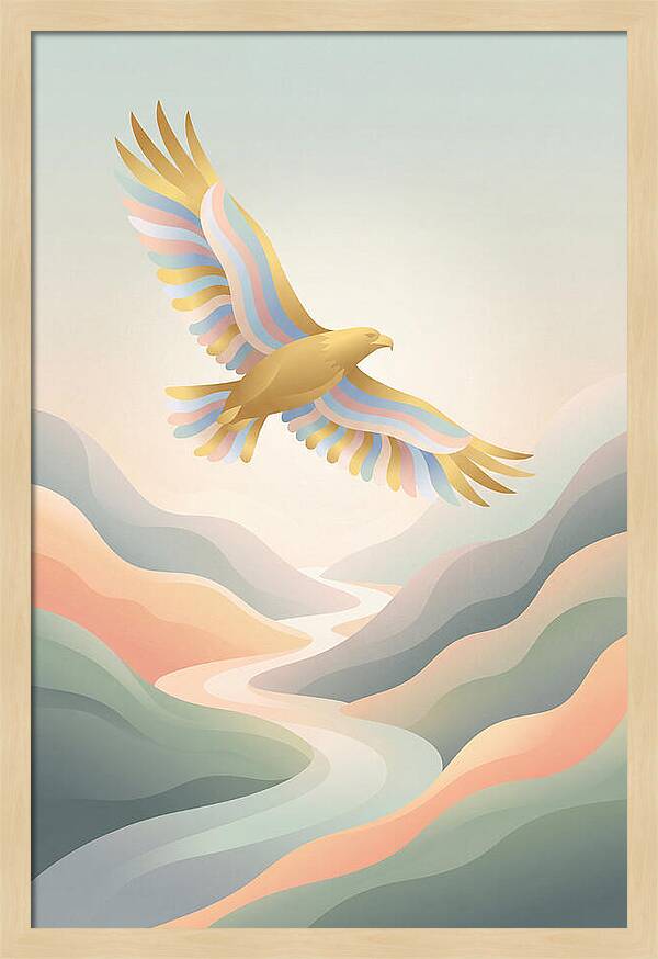 Golden Eagle Soaring Above Mountains