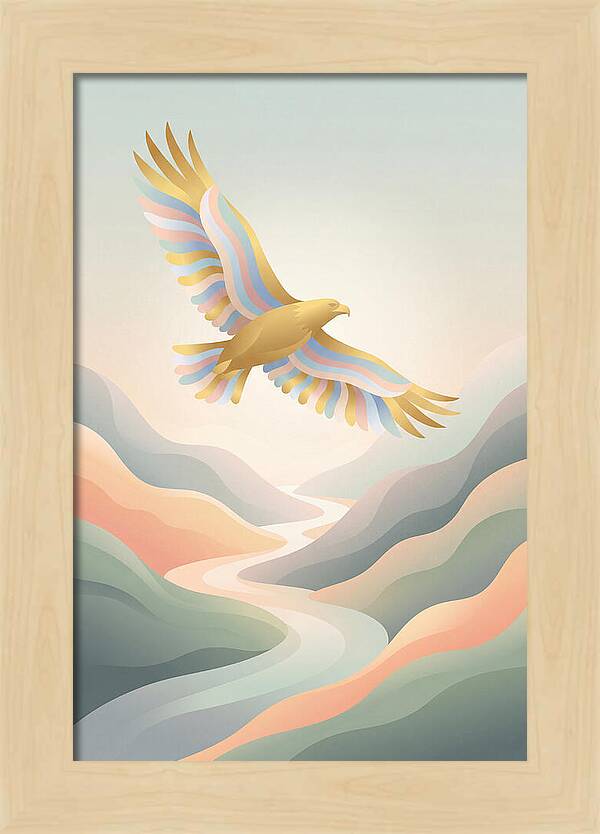 Golden Eagle Soaring Above Mountains