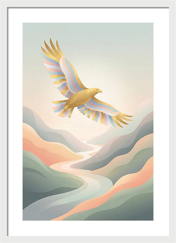 Golden Eagle Soaring Above Mountains