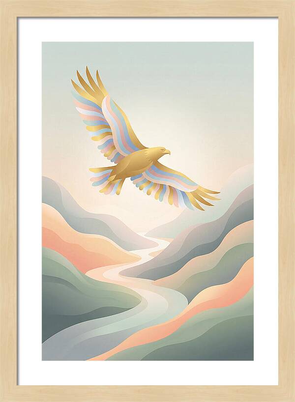 Golden Eagle Soaring Above Mountains