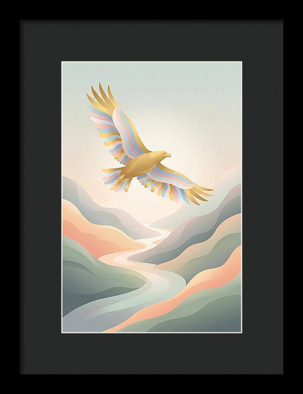 Golden Eagle Soaring Above Mountains