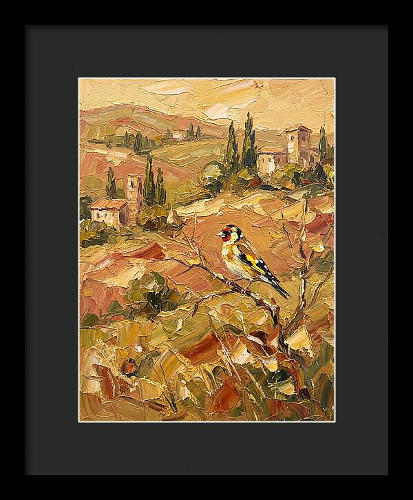 Golden Finch In Mediterranean Landscape