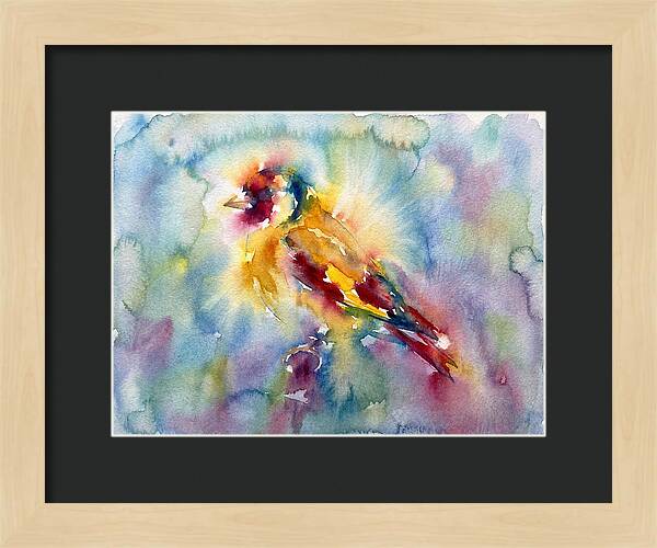 Golden Finch In Watercolor