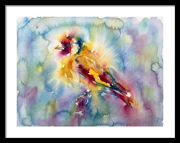 Golden Finch In Watercolor
