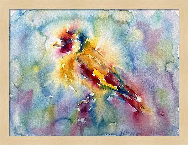 Golden Finch In Watercolor