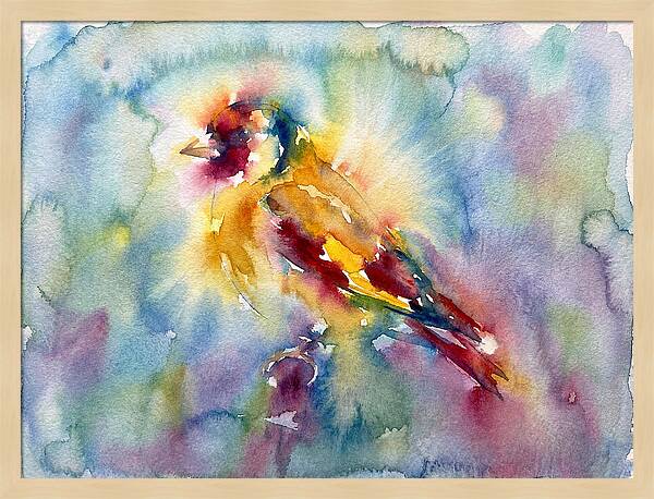 Golden Finch In Watercolor