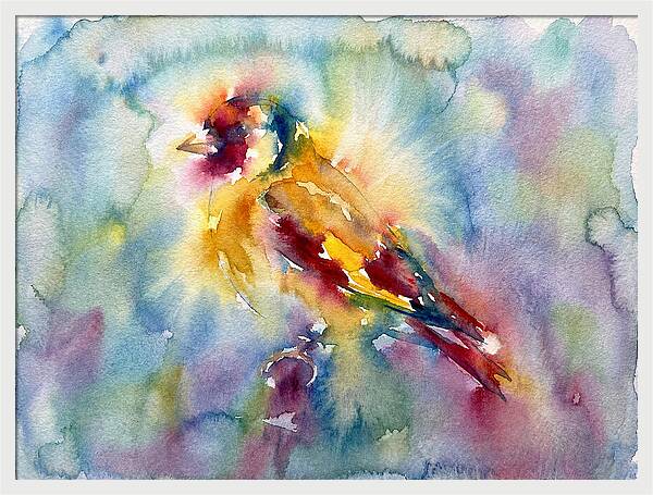 Golden Finch In Watercolor