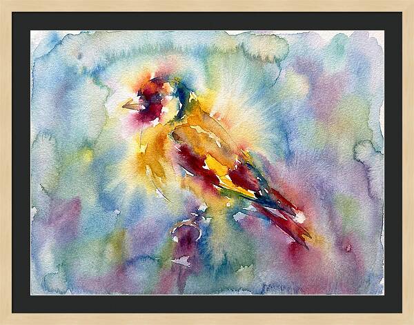 Golden Finch In Watercolor