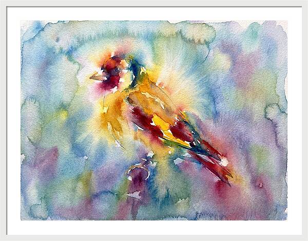 Golden Finch In Watercolor