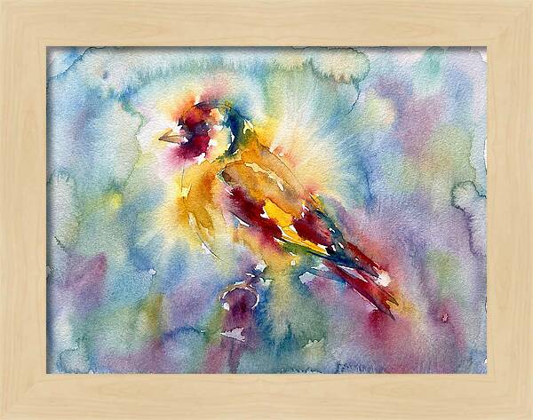 Golden Finch In Watercolor