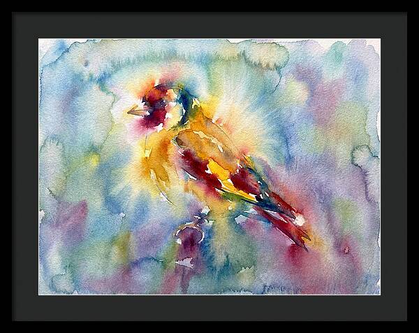 Golden Finch In Watercolor